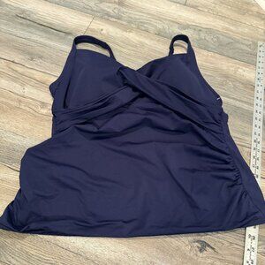 LANDS END WOMENS 22W NAVY BLUE TANKINI SWIM TOP